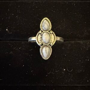 Silver Triple Stone Ring
